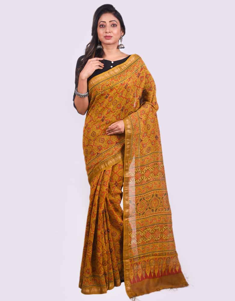 Ajrakh saree